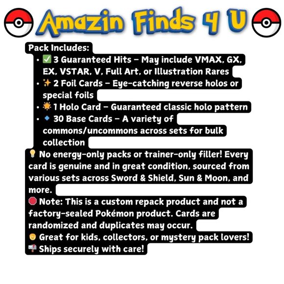 Pokémon Mystery Pack - 35 Cards 🔥 3 Guaranteed Hits VMAX/GX/VSTAR/V/FA + Foils! - Picture 2 of 4